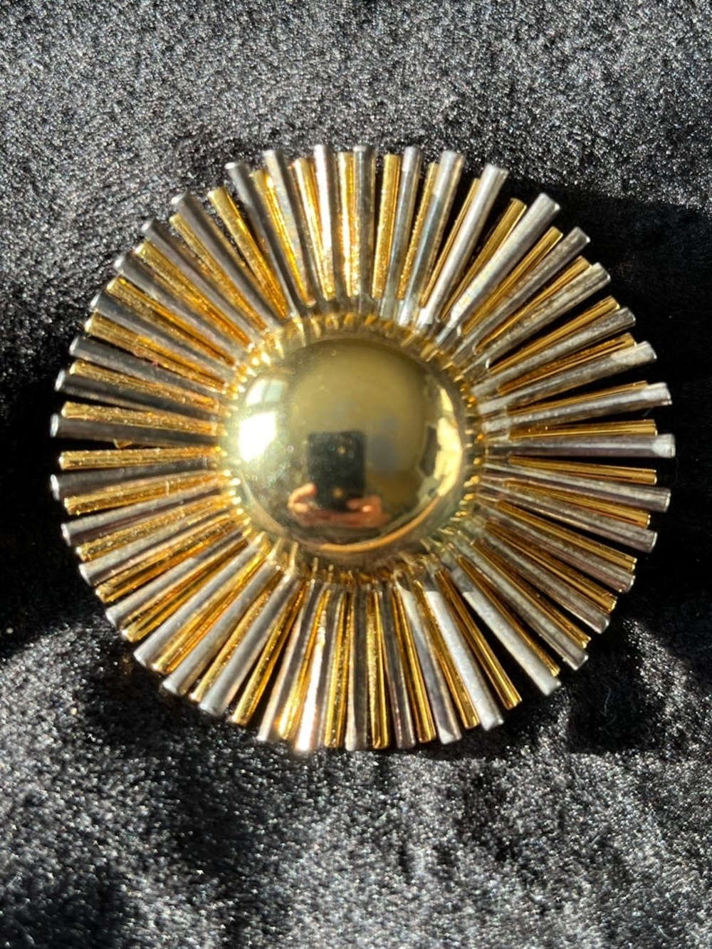 Gold Sunburst Statement Brooch -Pin Women's Accessory